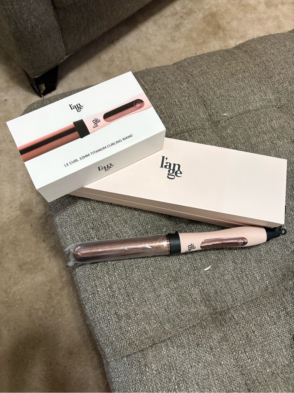 L'ange Le Curl 32mm Titanium Curling Wand - Pink and Rose Gold